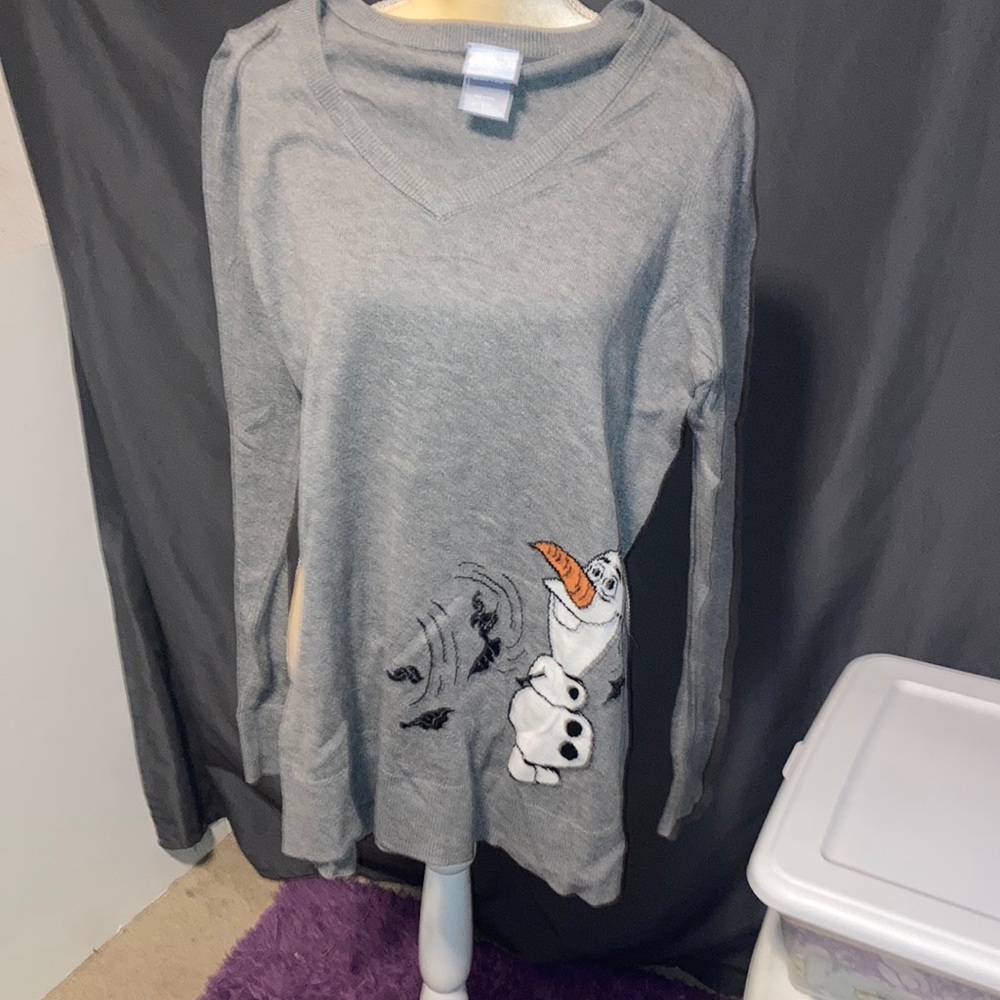 Gray Long Sleeve Sweater with Olaf